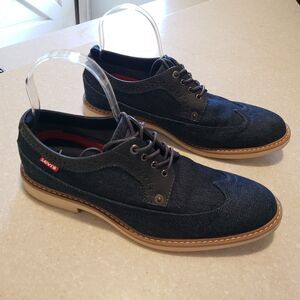 Levi's Mens Tindal Casual Denim Wingtip Oxford Shoe Size 9